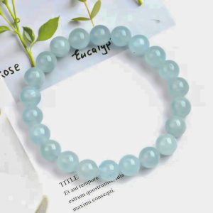 Vòng tay nam nữ chuỗi đá Aquamarine thiên nhiên cao cấp