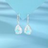 Bông tai bạc đá mặt trăng moonstone Life Tree