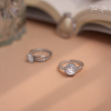 Nhẫn bạc đính kim cương Moissanite lấp lánh tinh hà