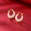 Bông tai tròn đá Chalcedony cổ điển