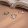 Nhẫn bạc đính kim cương Moissanite lấp lánh tinh hà