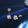 Bông tai bạc kim cương Moissanite lấp lánh tinh hà