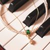 Dây chuyền chuỗi Double Chain ngọc trai thiên nhiên mặt đá Diopside thanh lịch