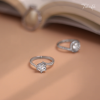 Nhẫn bạc đính kim cương Moissanite lấp lánh tinh hà