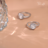Nhẫn bạc đính kim cương Moissanite lấp lánh tinh hà