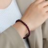 Vòng tay nam nữ chuỗi đá Garnet đỏ sẫm
