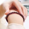 Vòng tay nam nữ chuỗi đá Garnet đỏ sẫm
