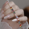 Lắc tay mắt xích mạ vàng đá Zircon