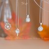 Dây chuyền bạc đính kim cương Moissanite lấp lánh tinh hà