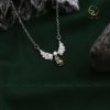 Dây chuyền bạc Bird Wings đính đá Thạch anh vàng Citrine