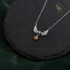 Dây chuyền bạc Bird Wings đính đá Thạch anh vàng Citrine