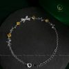 Lắc tay bạc Bow đính đá Thạch anh vàng Citrine
