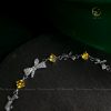 Lắc tay bạc Bow đính đá Thạch anh vàng Citrine
