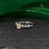 Nhẫn bạc đính đá Thạch anh vàng Citrine oval mài nhẵn