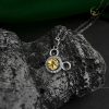 Dây chuyền bạc Mickey đính đá Thạch anh vàng Citrine