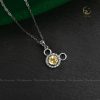 Dây chuyền bạc Mickey đính đá Thạch anh vàng Citrine