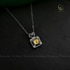 Dây chuyền bạc Heart Square đính đá Thạch anh vàng Citrine