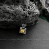 Dây chuyền bạc Heart Square đính đá Thạch anh vàng Citrine