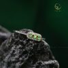 Nhẫn bạc nữ Triplets đính đá Emerald thiên nhiên