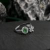 Nhẫn bạc nữ Life Seeding đính đá Emerald thiên nhiên