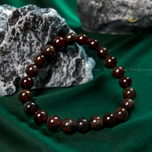 Vòng tay nam nữ chuỗi đá Garnet đỏ sẫm