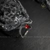 Nhẫn bạc hình rắn cách điệu đính đá Garnet thiên nhiên