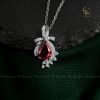 Dây chuyền bạc Water Drop đính đá Garnet