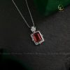 Dây chuyền bạc đính đá Garnet mặt vuông