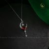 Dây chuyền bạc Trượng mặt trăng đính đá Garnet