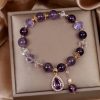 Vòng tay Water Drop Amethyst thạch anh tím thiên nhiên