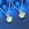 Dây chuyền đá mặt trăng Moonstone đom đóm xanh