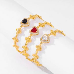 Lắc tay tình yêu mạ vàng đá Zircon