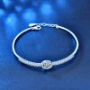 Lắc tay đính kim cương Moissanite tròn lấp lánh tinh hà