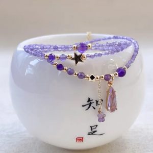 Vòng tay Amethyst thạch anh tím mang may mắn