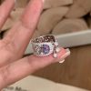 Nhẫn bạc pha lê đeo ngón út cá tính