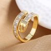 Nhẫn hình thắt lưng đính đá Zircon