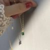 Dây chuyền bạc mặt đá Diopside square
