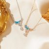 Dây chuyền bạc mặt trăng khuyết đá Zircon xanh