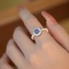 Nhẫn ngọc trai mặt đá Aquamarine sang trọng kiểu Pháp