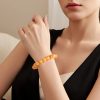 Vòng tay nam nữ chuỗi đá Thạch anh tóc vàng 5A Gold Rutilated Quartz
