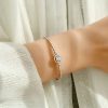 Lắc tay đính kim cương Moissanite tròn lấp lánh tinh hà