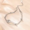 Lắc tay Lock Circle bạc/vàng đá Zircon thanh lịch