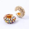 Bông tai mạ vàng nạm đá Zircon màu không xỏ lỗ