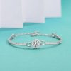 Lắc tay đính kim cương Moissanite tròn lấp lánh tinh hà