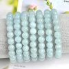 Vòng tay nam nữ chuỗi đá Aquamarine thiên nhiên cao cấp