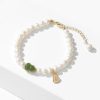 Vòng tay Charm ngọc trai thiên nhiên mix hồ lô ngọc bích