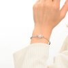 Lắc tay đính kim cương Moissanite tròn lấp lánh tinh hà