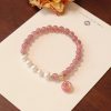 Vòng tay chuỗi thạch anh hồng thiên nhiên mix nhiều loại