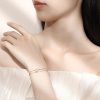 Lắc tay Lock Circle bạc/vàng đá Zircon thanh lịch