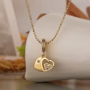 Dây chuyền nữ song tâm xinh xắn